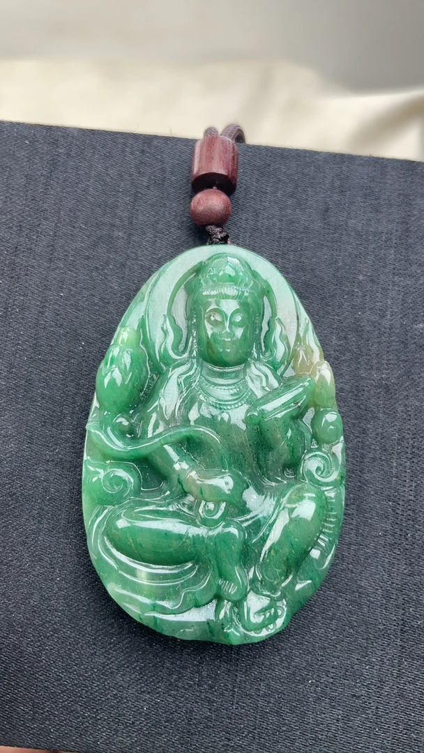 南阳独玉普贤观音吊坠生肖龙蛇吊坠长60宽40厚9.5送人自用