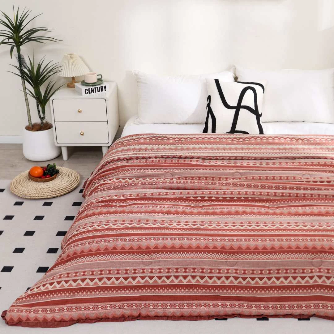 【伊布-橘】200*230cm 高端定制色织提花驼绒被