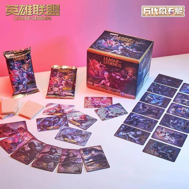 英雄联盟LOL 万代联名款威卡脆带24款精美英雄卡牌华夫饼食玩YZ