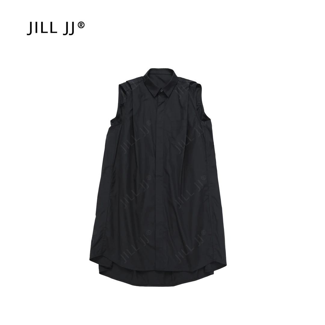 JILL JJ 百搭中长款褶皱连衣裙 W24010