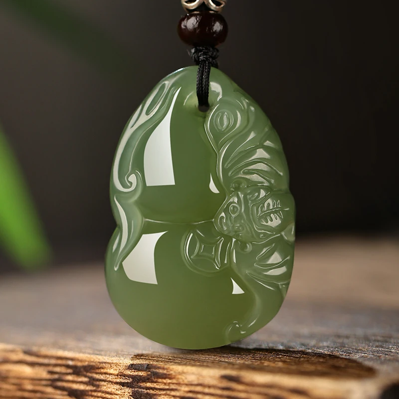 天然新疆和田玉葫芦吊坠女款玉石福禄项链青白玉坠男单坠挂件玉佩