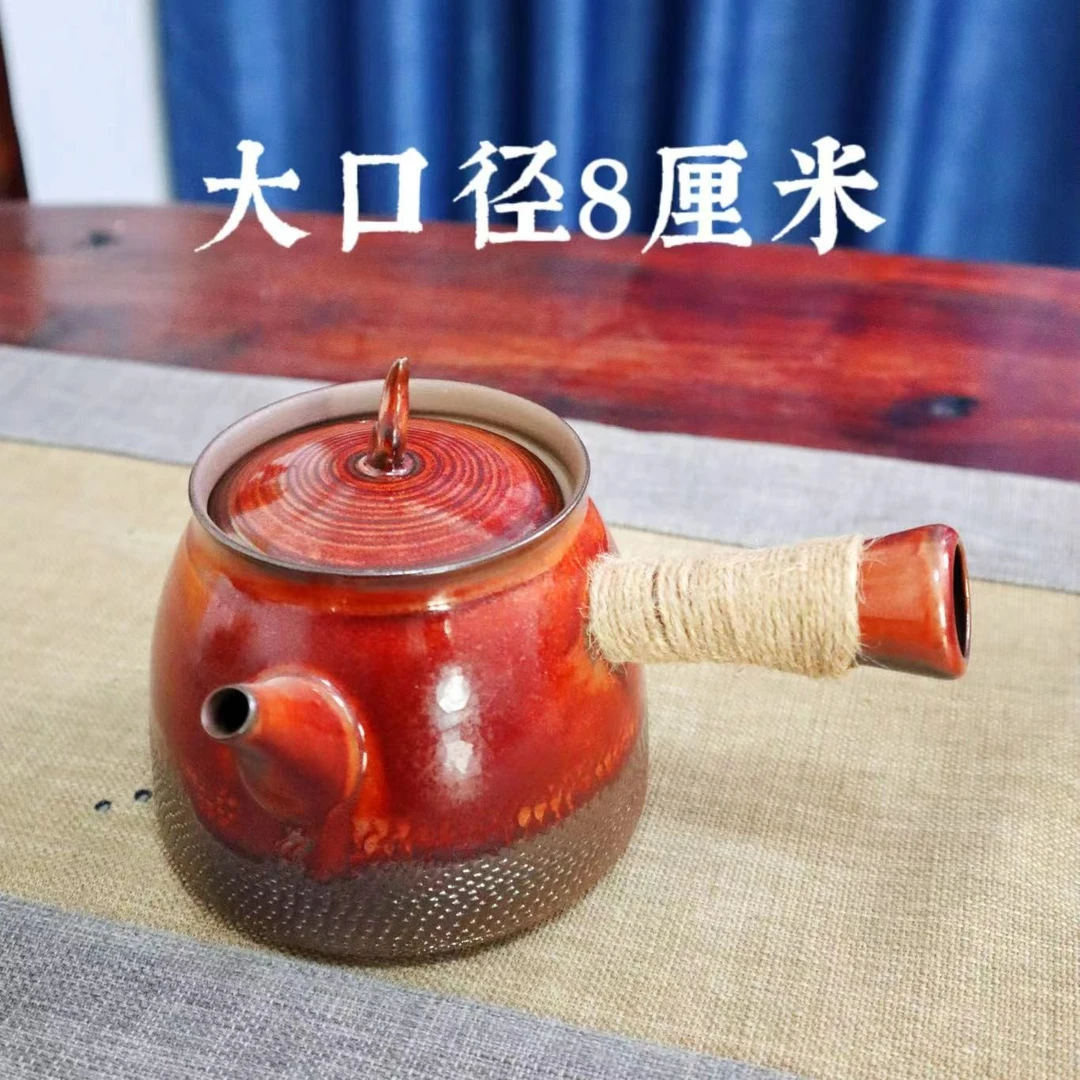 煮茶壶大口径复古手工砂铫壶烧水煮茶电碳两用壶大容量壶750cc