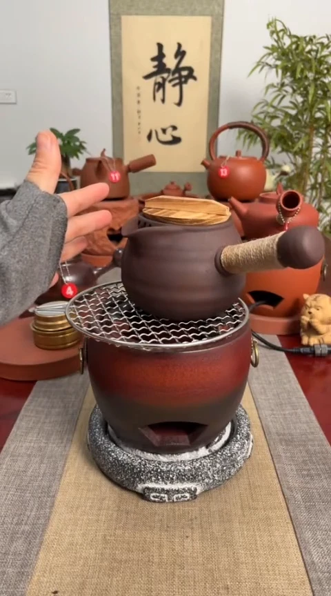 【闪购商品】瓷瓷窑变炉＋小满烤茶壶【炉垫＋烤网】