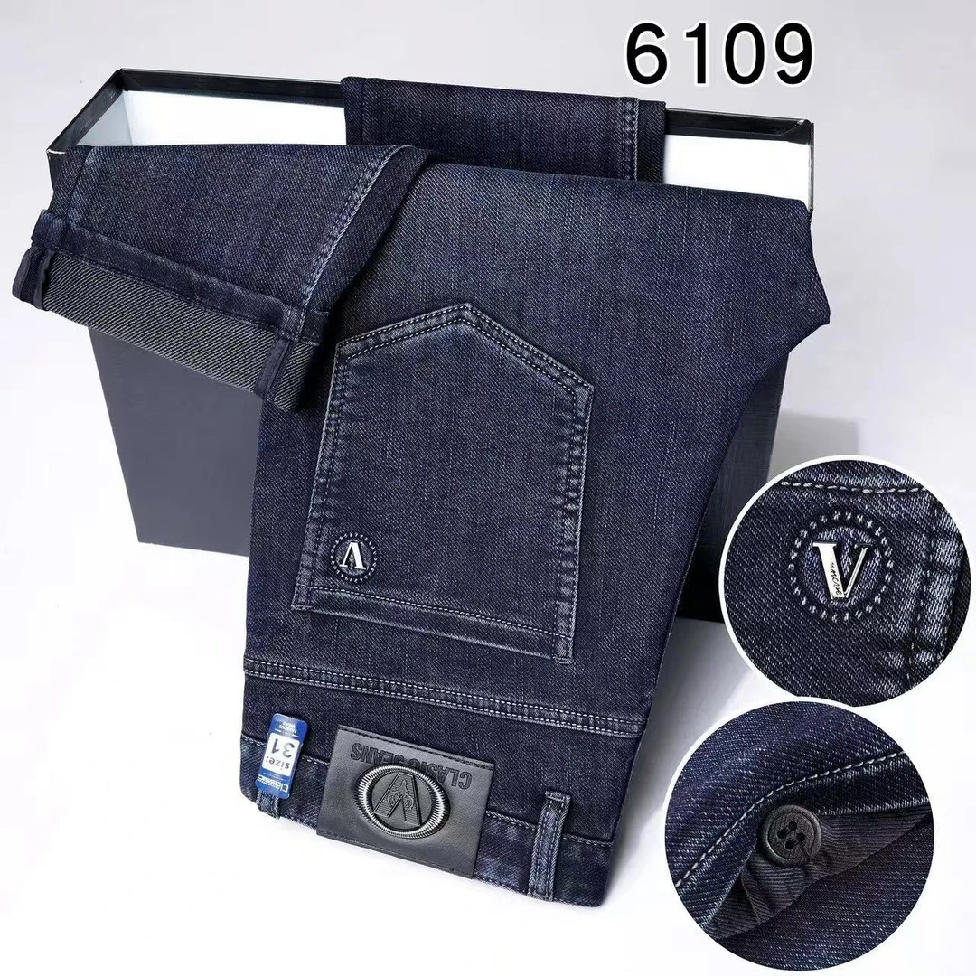 6109秋冬新款宽松直筒休闲商务男装中年加厚长裤弹力秋季男士百搭