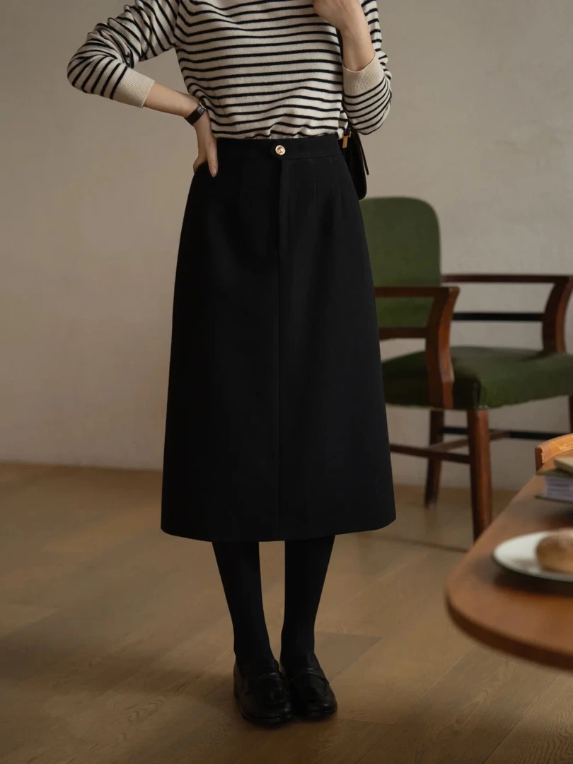 484【亏本宠粉】不退换 来捡漏了 A字开叉毛呢半裙