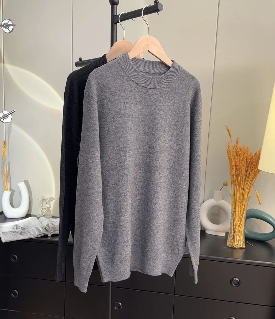 清仓 不退换"家属羊绒羊毛衫" 男士经典百搭圆领秋冬内搭针织衫