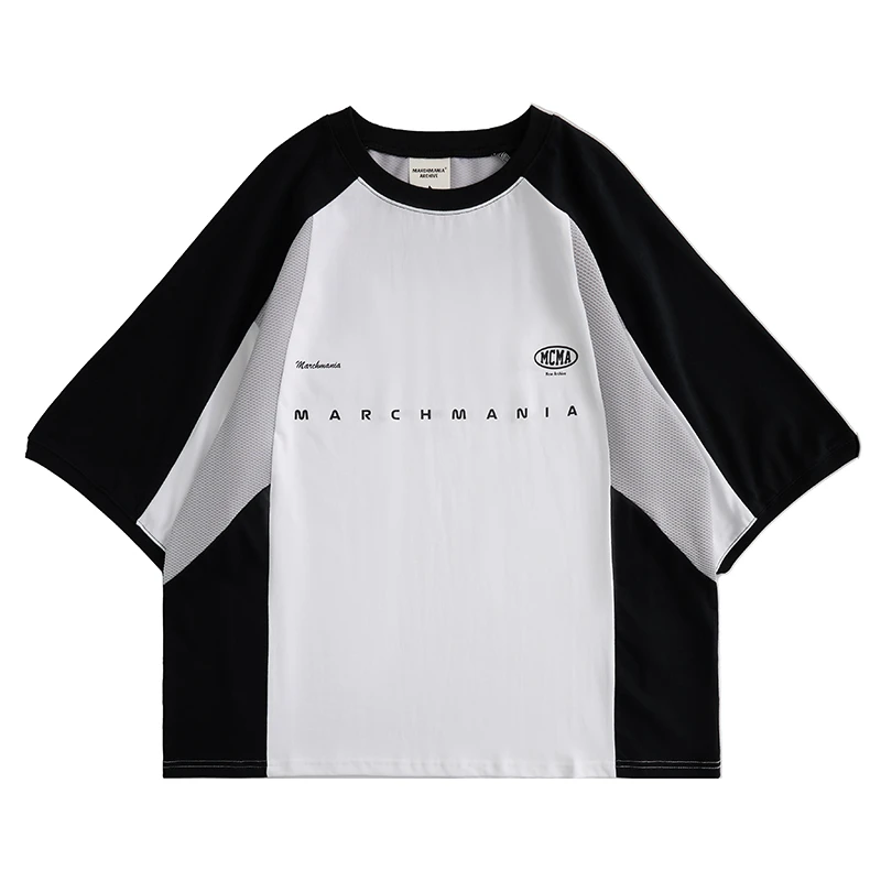 MARCHMANIA 新款插肩袖球服短袖TEE 拼接