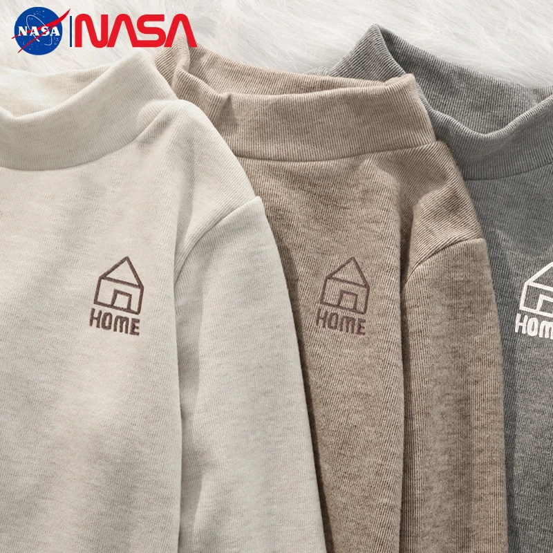 2024新款长袖T恤冬季保暖内搭半高领上衣中大童纯色男女童打底衫