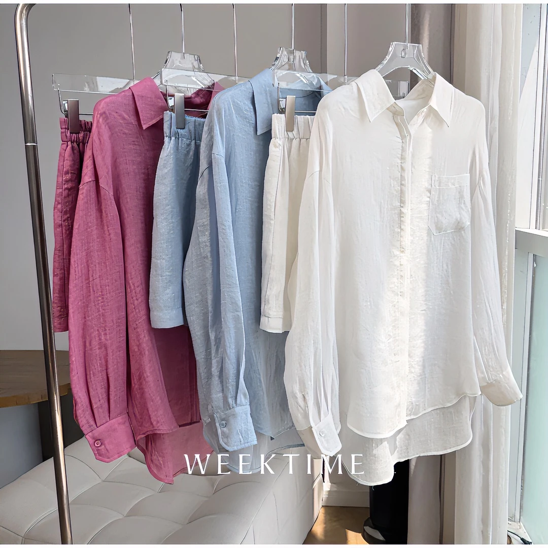 【夏日蝉鸣-短裤】100苎麻休闲感减龄显瘦套装  短裤86670