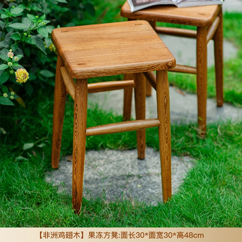 全鸡翅木方凳实木凳子客厅红木餐桌椅凳简约新中式矮凳换鞋凳茶凳