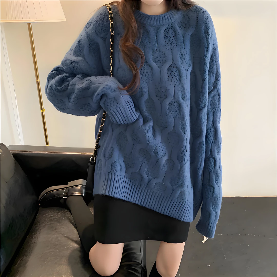 秋冬款气质女装宽松韩版毛衣