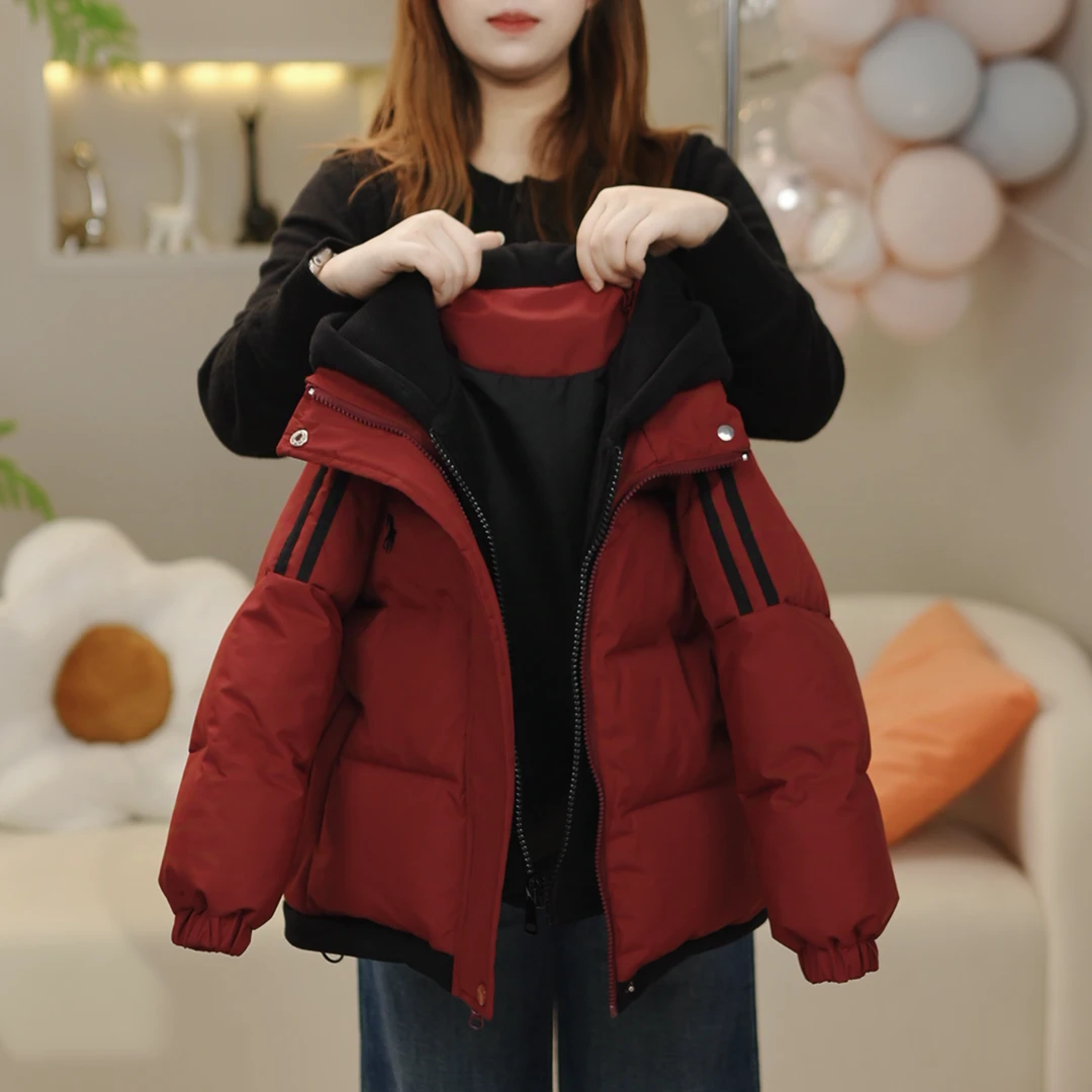 女童冬季加厚棉服2024新款连帽保暖棉袄外套时尚男女孩韩版棉衣潮