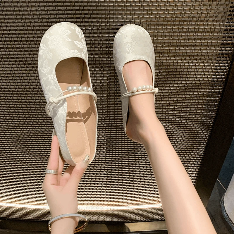 【S2024】新款玛丽珍新中式国风包头半拖鞋女平底鞋夏穆勒凉拖k