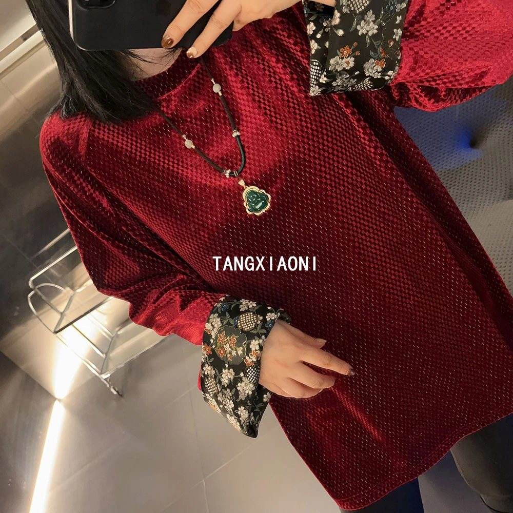 【亮晶晶 黑闪闪】刺绣袖口上衣潮牌女装