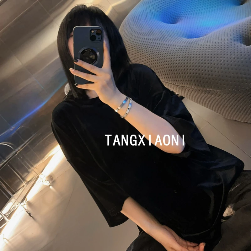 四季款 丝绒 短袖