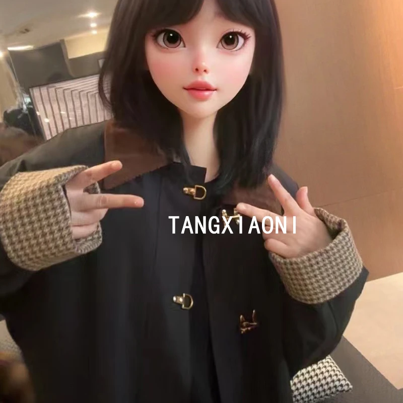 米米自留 黑咖 经典配色 飞机扣 外套