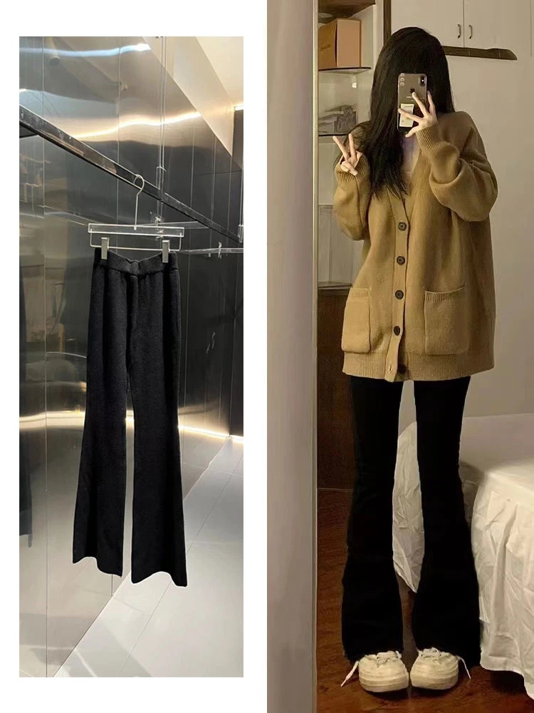 高品质 暗黑马蹄裤