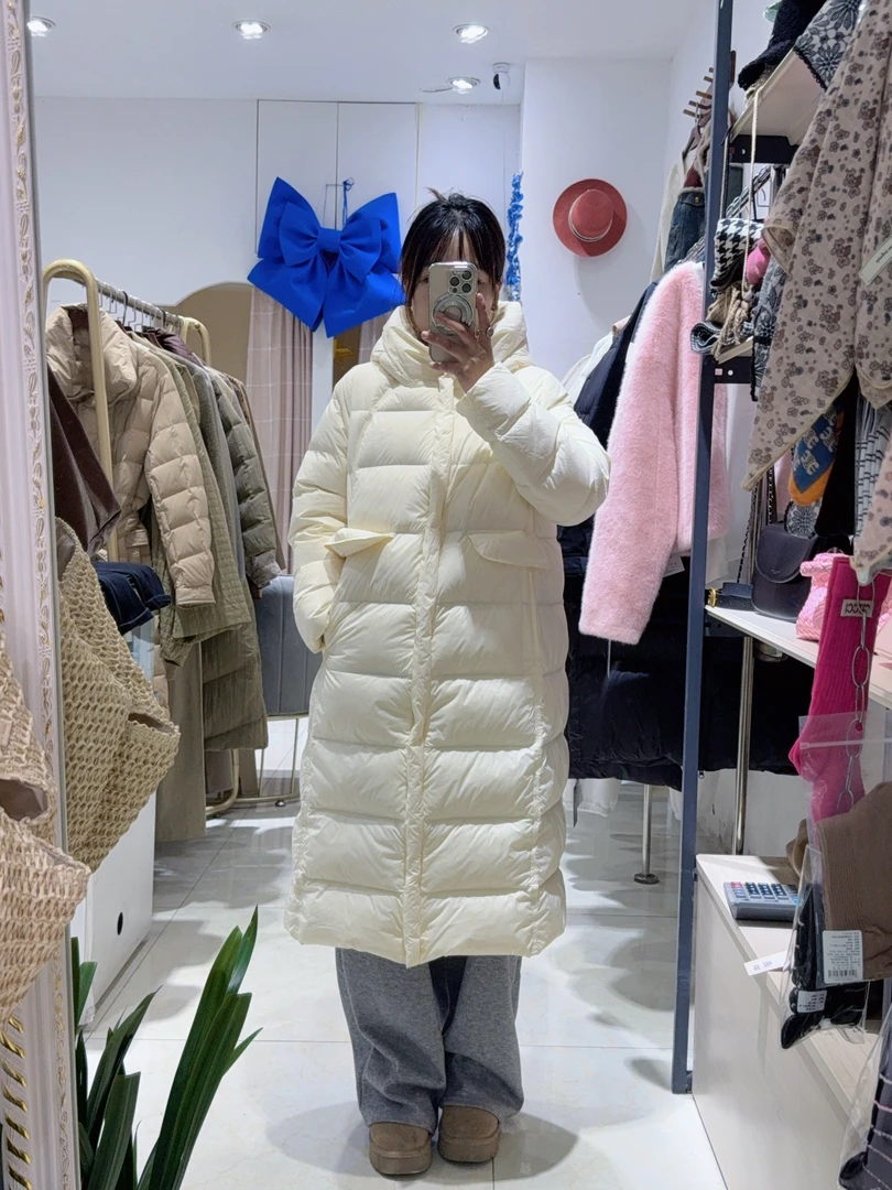 冬季长款羽绒外套 厚款羽绒保暖不显胖