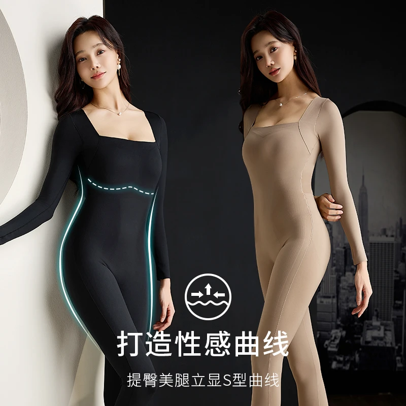 塑身衣女带胸垫束腰提臀塑形收腹裤产后修身美腿连体瘦身打底紧身