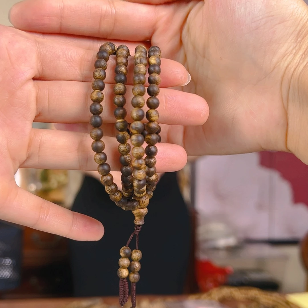 沉香手串圆形多圈手串0.5