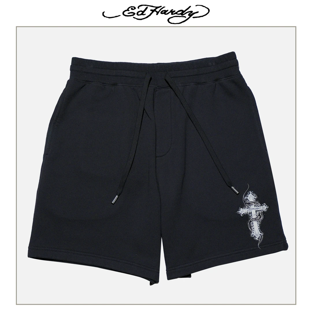 #NZ#Ed Hardy/埃德哈迪经典时尚十字架系列潮流短裤E1QYM237
