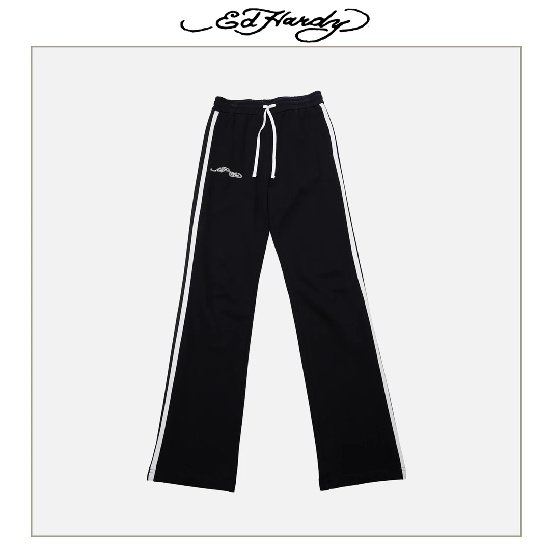 Ed Hardy/埃德哈迪经典小LOGO标休闲宽松潮流长裤E1QYW119