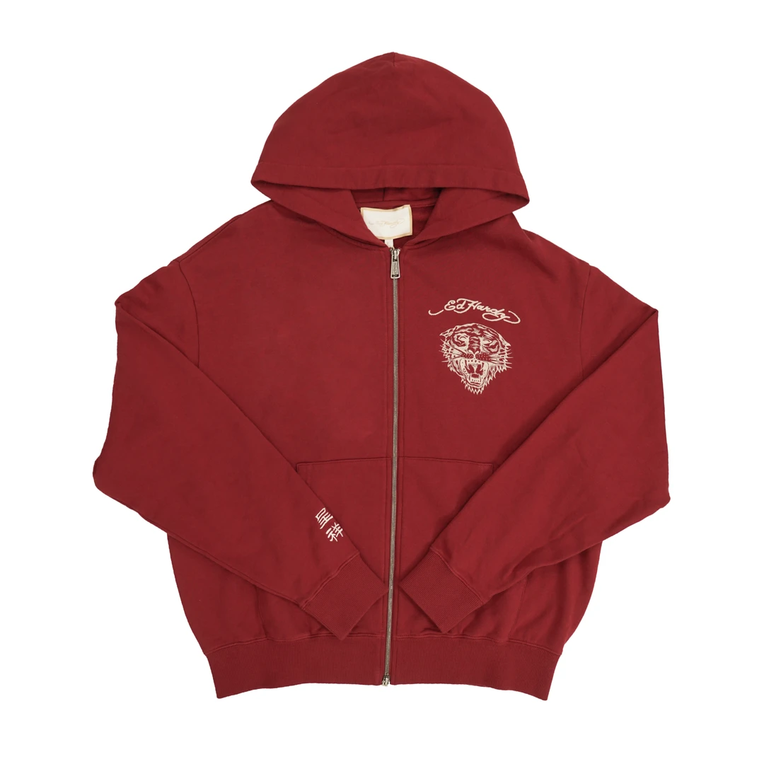 #LL#Ed Hardy/埃德哈迪秋新款连帽虎头卫衣拉链衫E1OTM404