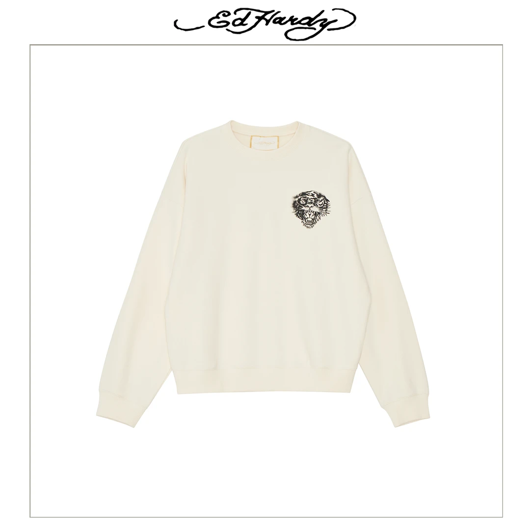 Ed Hardy/埃德哈迪秋季新款小虎头极简风百搭卫衣E1PTU372