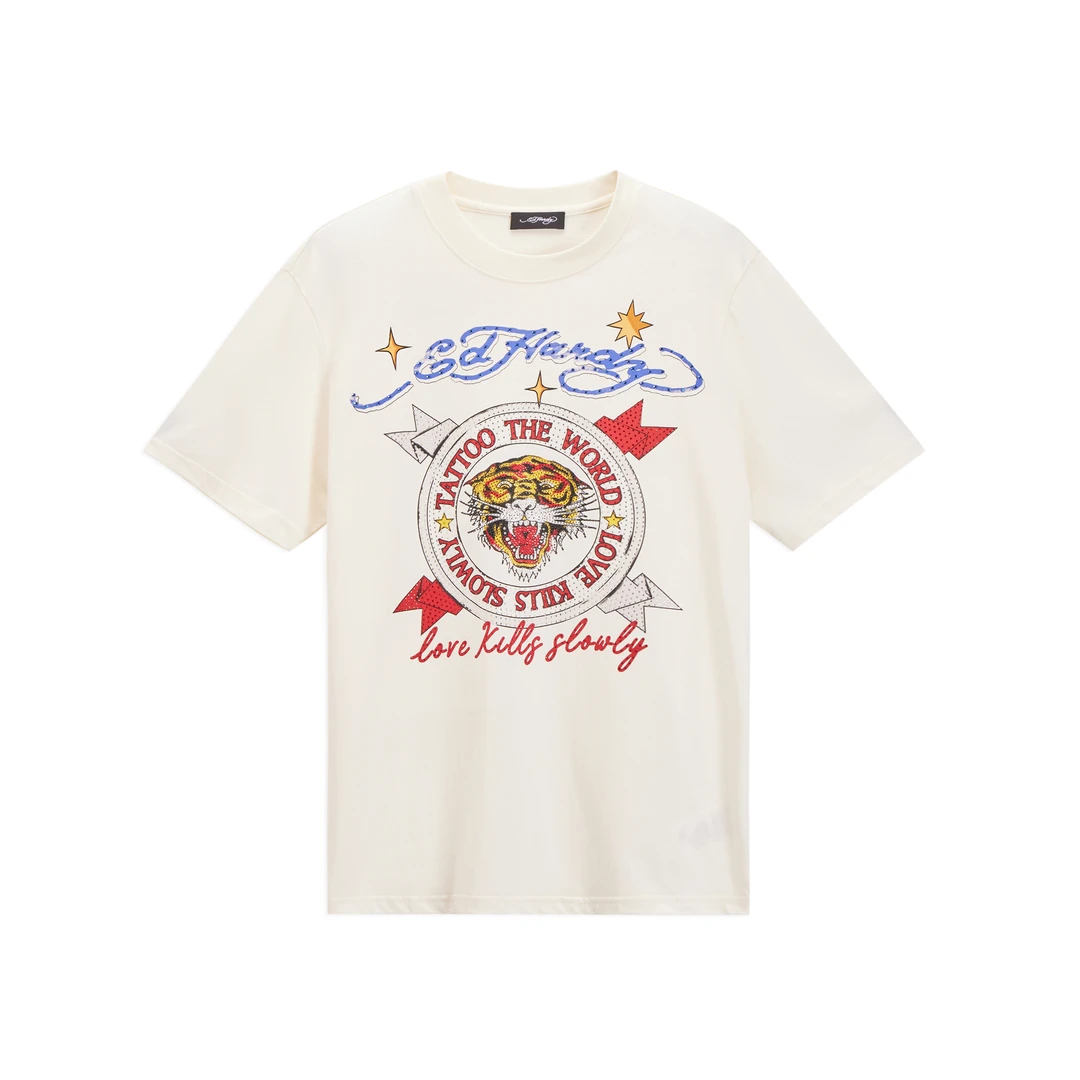 Ed Hardy/埃德哈迪“新潮男装”夏季新款经典虎头宽松短袖E1QYM302
