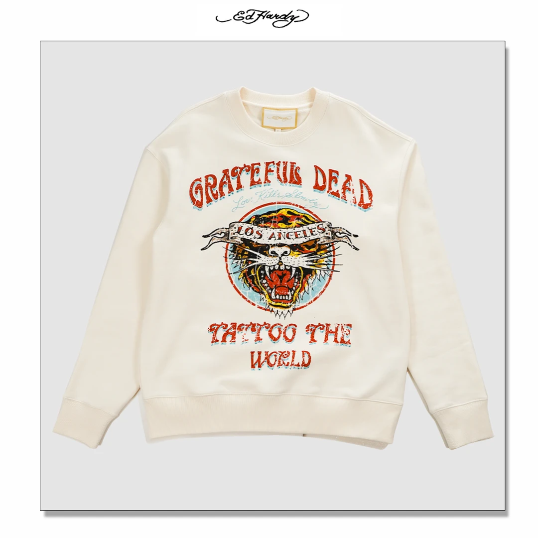 Ed Hardy/埃德哈迪复古做旧风格正虎头卫衣E1PYM411