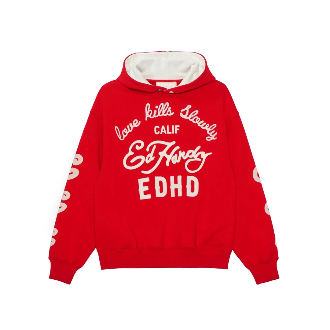 Ed Hardy/埃德哈迪新款烫钻百搭连帽卫衣E1PDW305