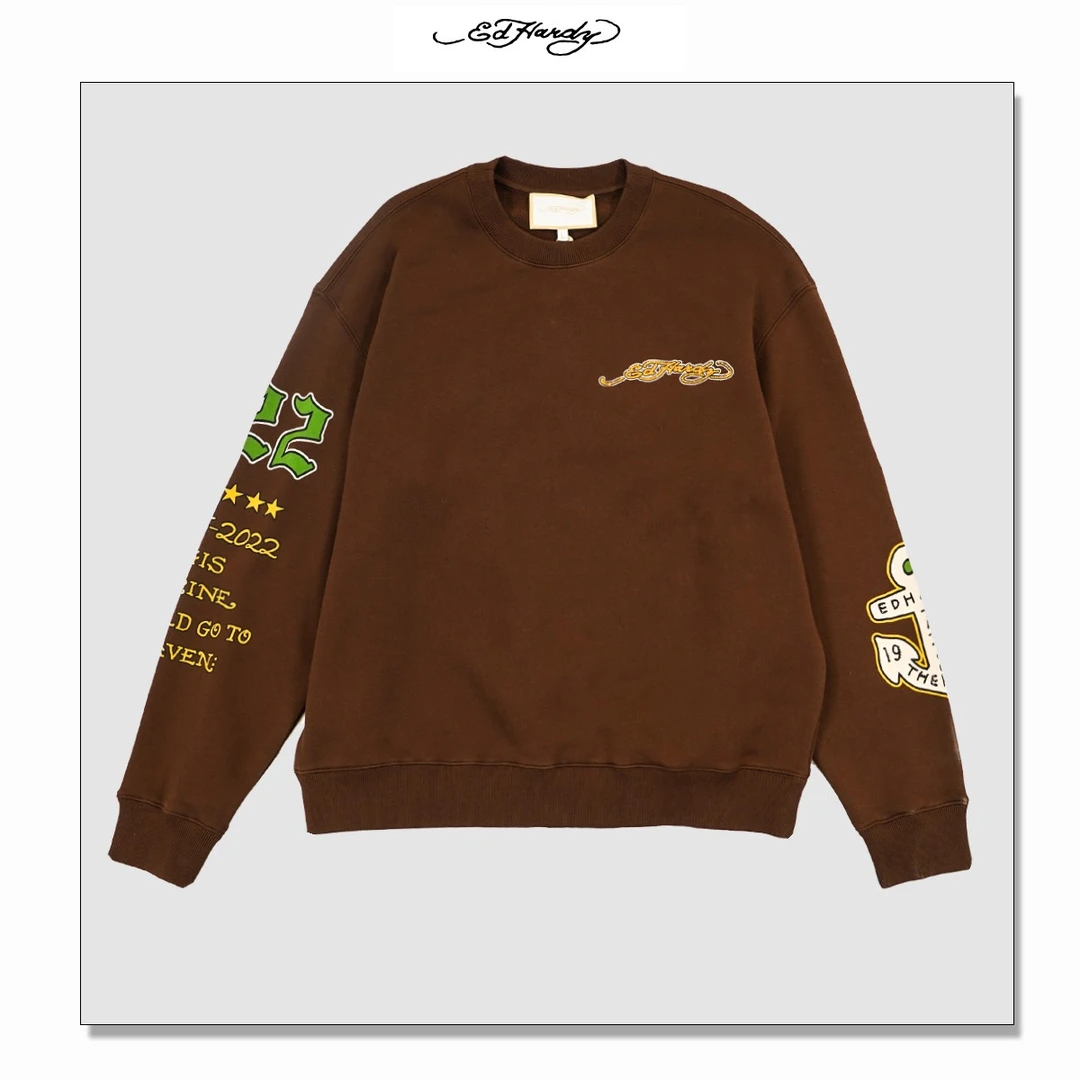 #DB#Ed Hardy/埃德哈迪2023烫钻男女十字架限定系列卫衣E1PYM427