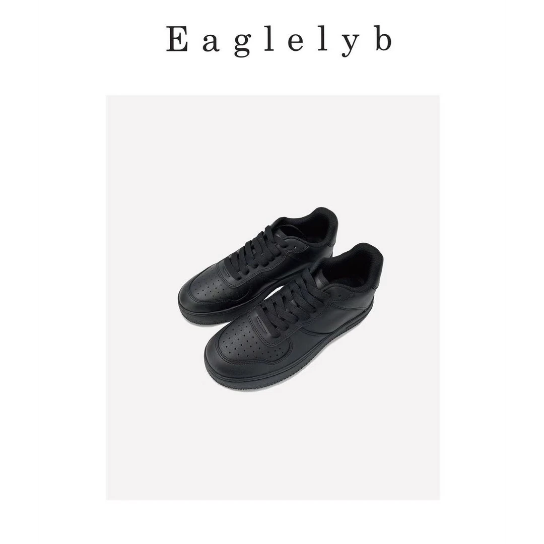 新款透气百搭休闲时尚潮流黑武士帅气系带板鞋