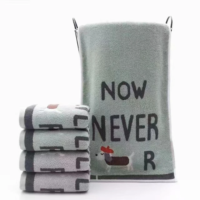 小绅士狗色织提花32股儿童纯棉毛巾洗脸柔软吸水可爱家用简约加厚