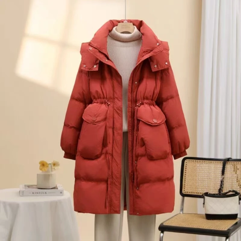 冬季新款棉服女中长款加厚洋气棉衣收腰显瘦百搭外套韩版棉袄