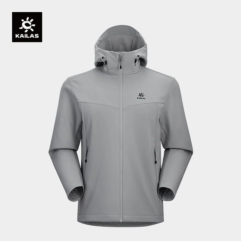 KAILAS凯乐石 连帽软壳衣加绒保暖防风防泼水户外徒步登山外套男