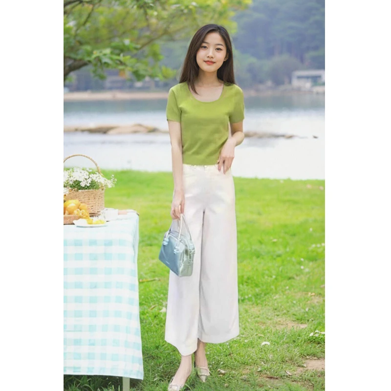 针织女装上衣毛衫女显瘦短款时尚休闲夏季小个子洋气高腰百搭减龄