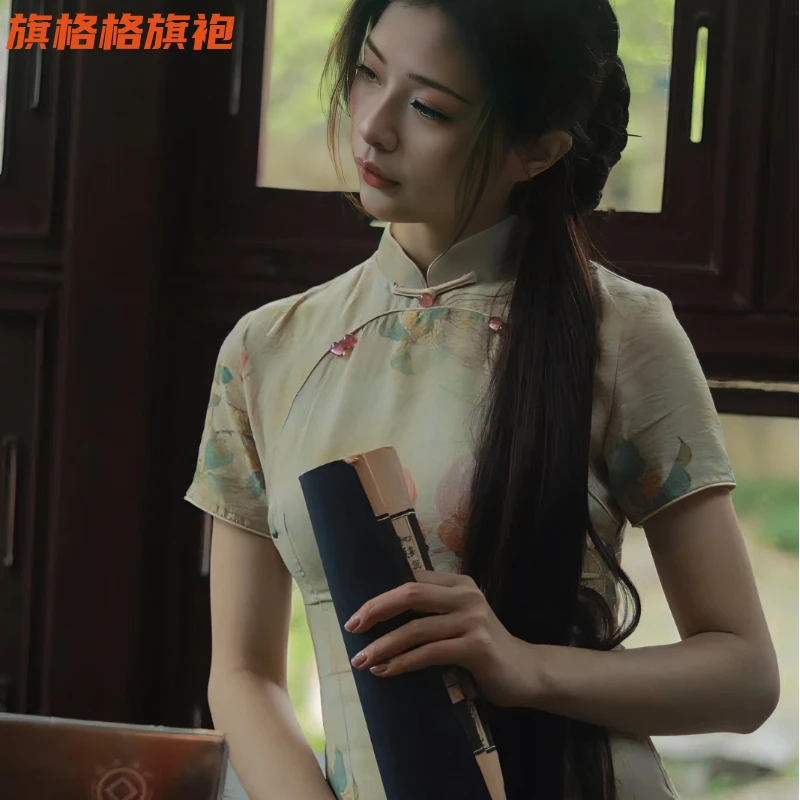 改良款旗袍新款2024年新中式少女早秋年轻款清新日常连衣裙长款