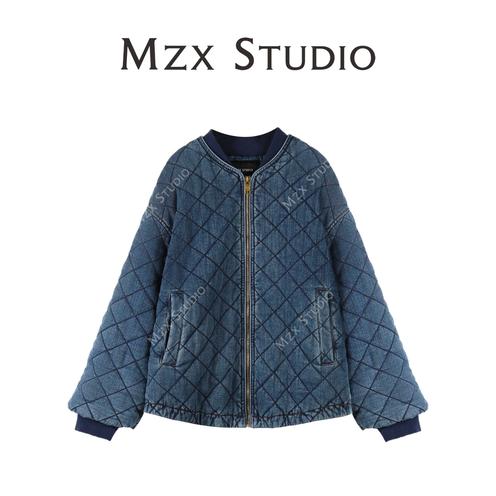 MZX 牛仔洗水棒球形棉服WT6598-D