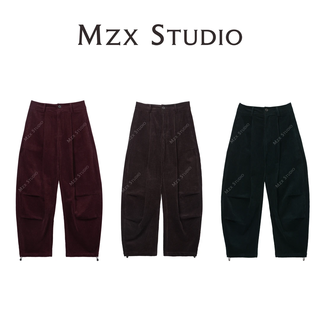 MZX 全棉宽松灯芯绒阔腿休闲裤KZ6570-D