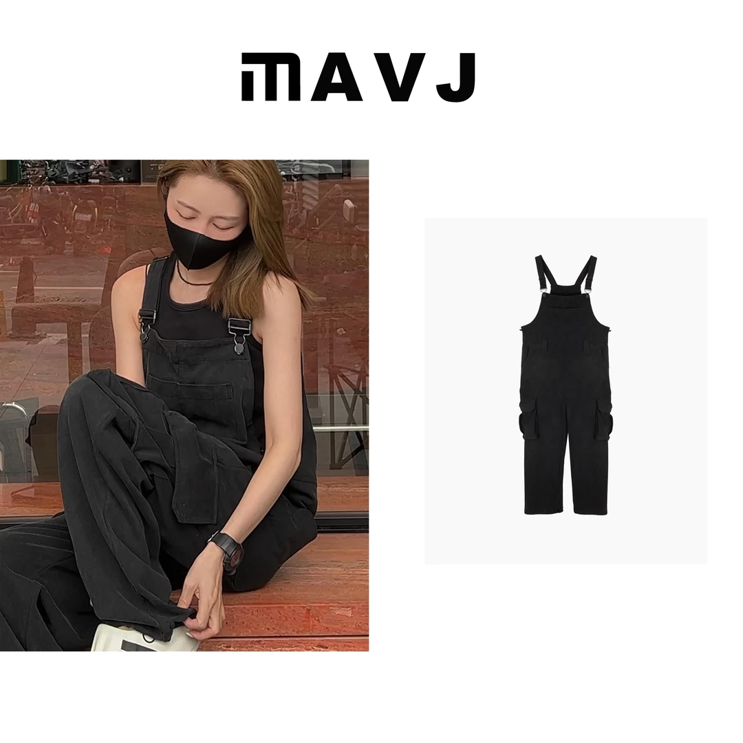 MZX 春夏新款高级水洗棉百搭宽松显瘦减龄工装背带连体裤BDK8747