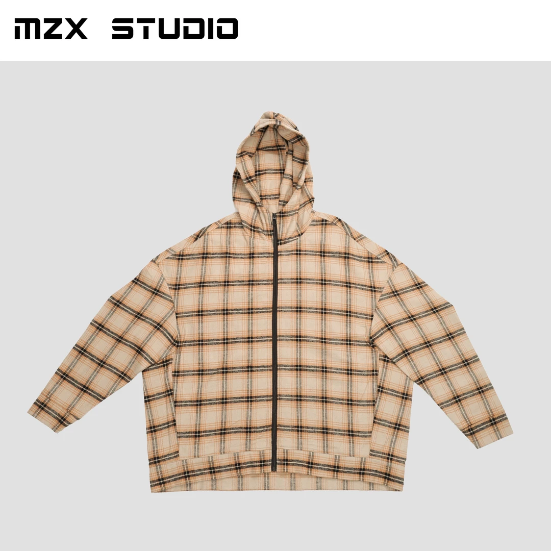 MZX STUDIO洋气格子连帽外套SY8119