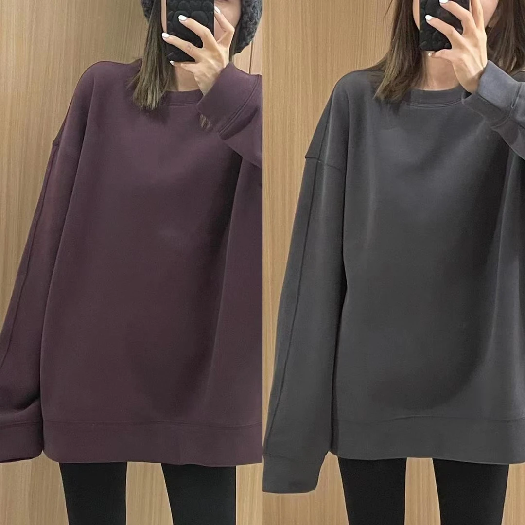 【马老板自留】冬季休闲加绒纯色卫衣