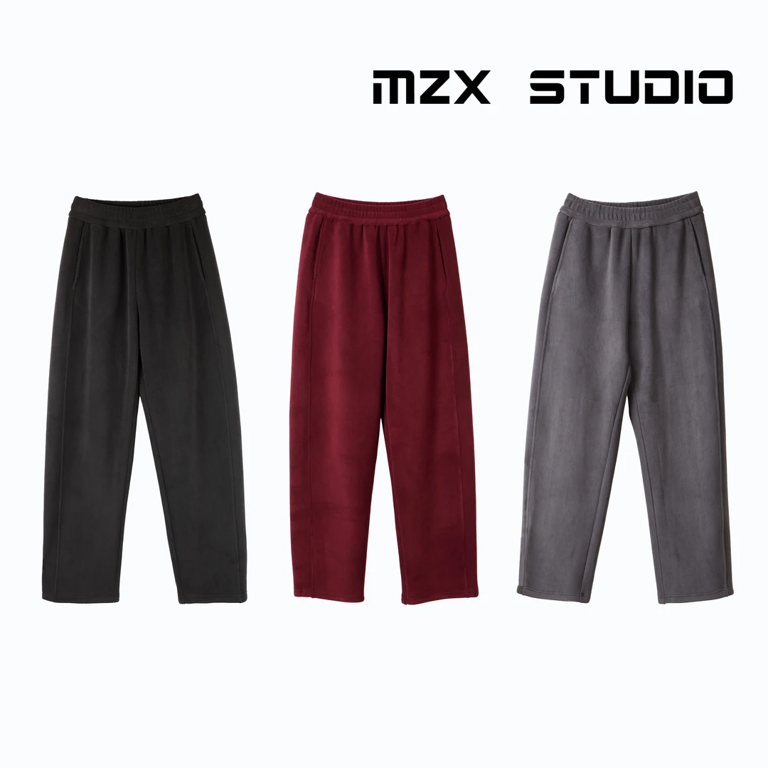 MZX STUDIO 宽松显瘦双面摇粒绒运动休闲卫裤kz8365