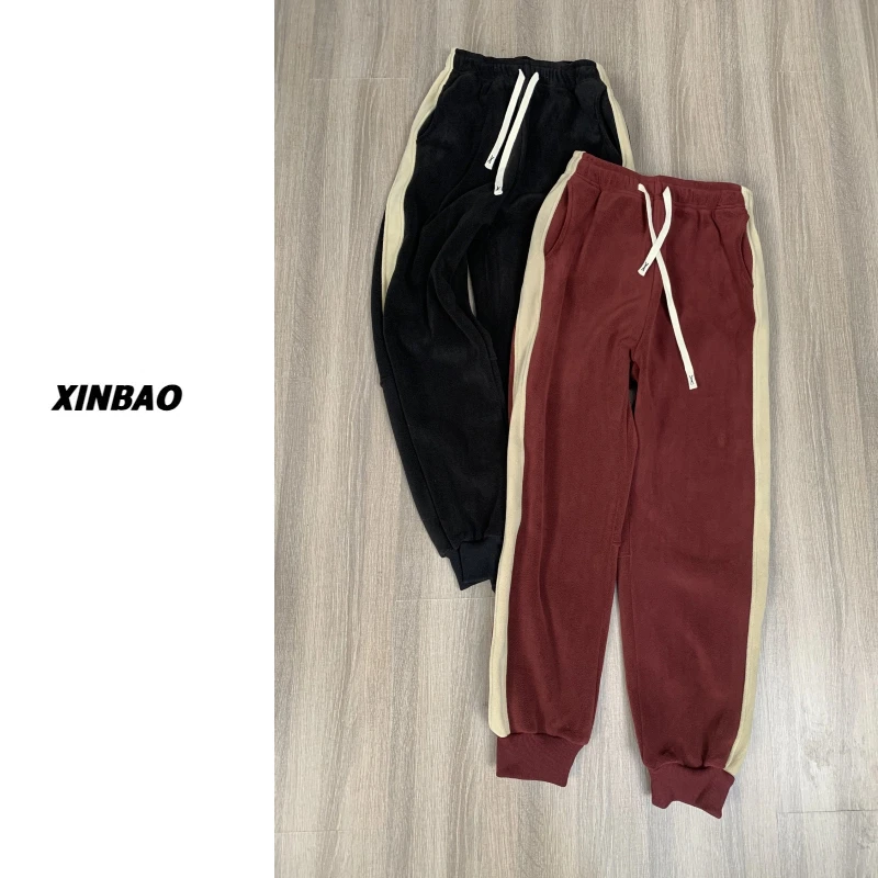 欣宝欧韩大码 重磅双面奥粒绒束脚卫裤一条裤子过冬9512#