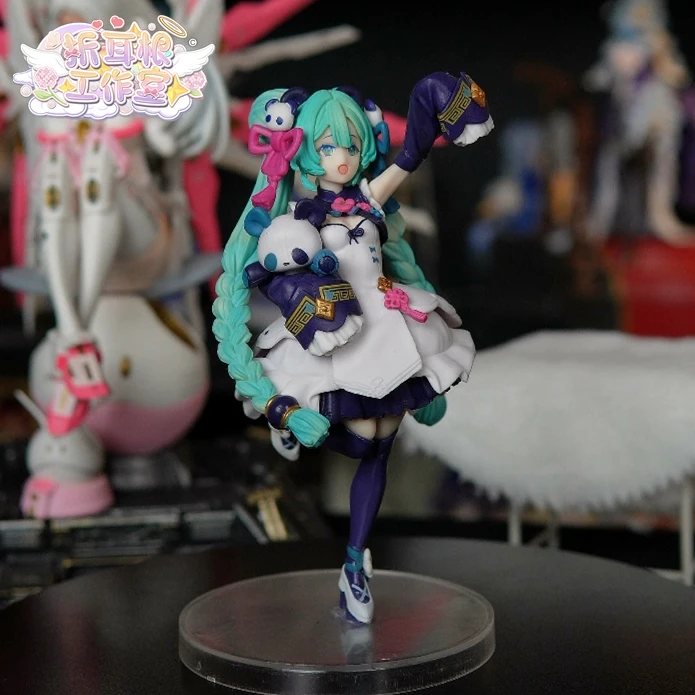 国风熊猫初音 初音未来景品手办模型摆件车载潮玩