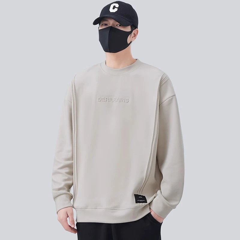 加绒加厚卫衣男款秋冬季2024新款圆领上衣内搭男士双面德绒打底衫