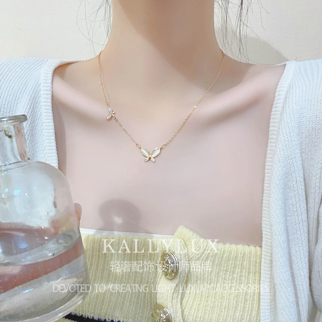 铜合金项链 XL-156 【梦蝶】轻奢小众简约设计师百搭ins超仙项链女