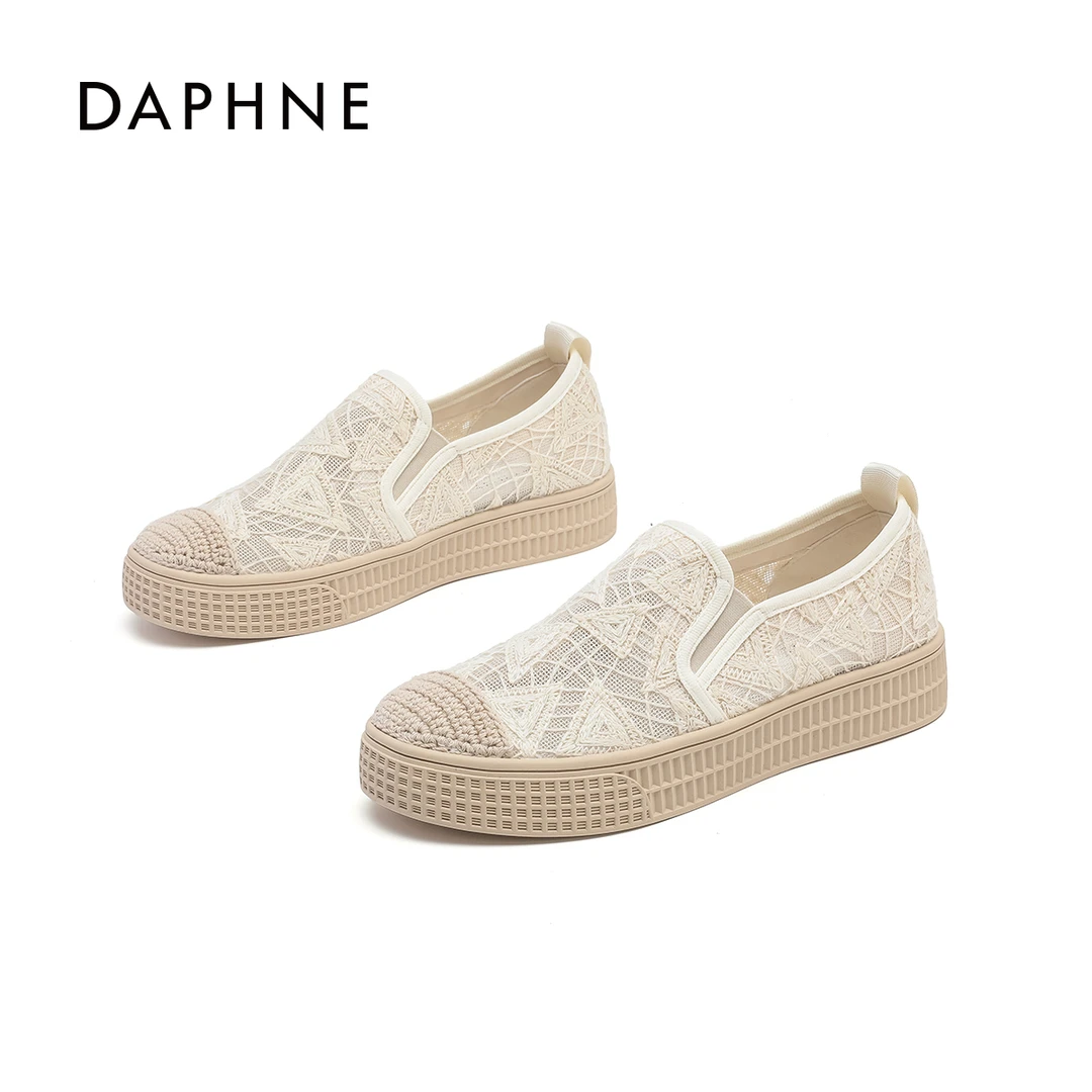 达芙妮一脚蹬渔夫鞋2025夏季新款百搭时尚古典小香风平底女鞋