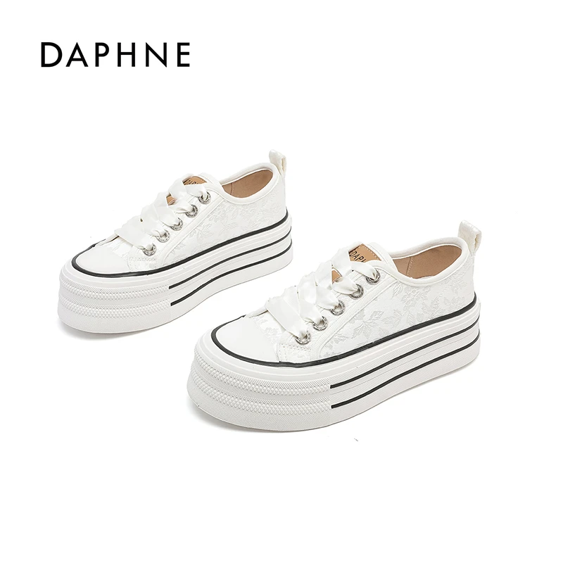 达芙妮国风小白鞋2025年夏季新款休闲时尚百搭潮流厚底休闲鞋LL